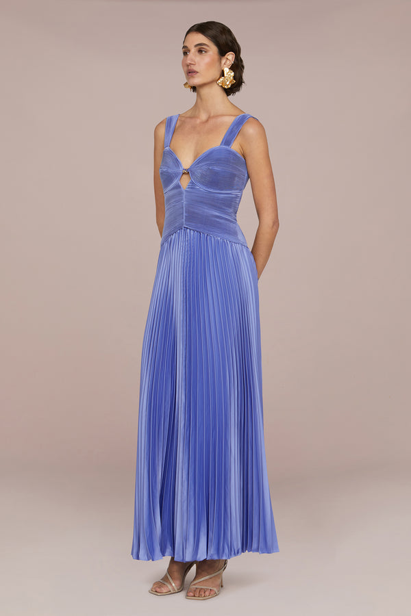 Amur Alaia Pleated Gown Sail Blue