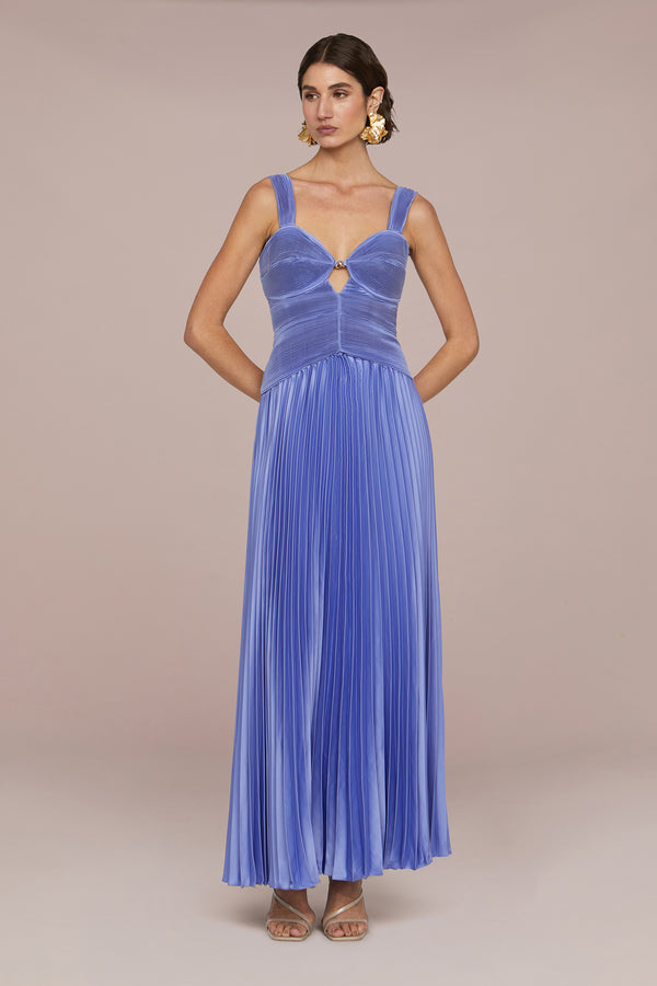 amur Alaia Pleated Gown Sail Blue
