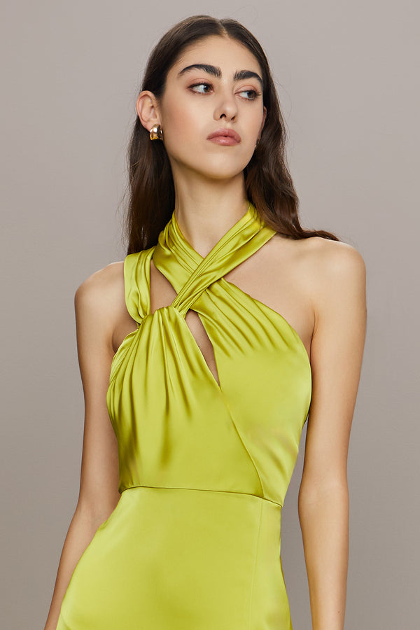 Amur Allen Strappy Gown Lily Pad