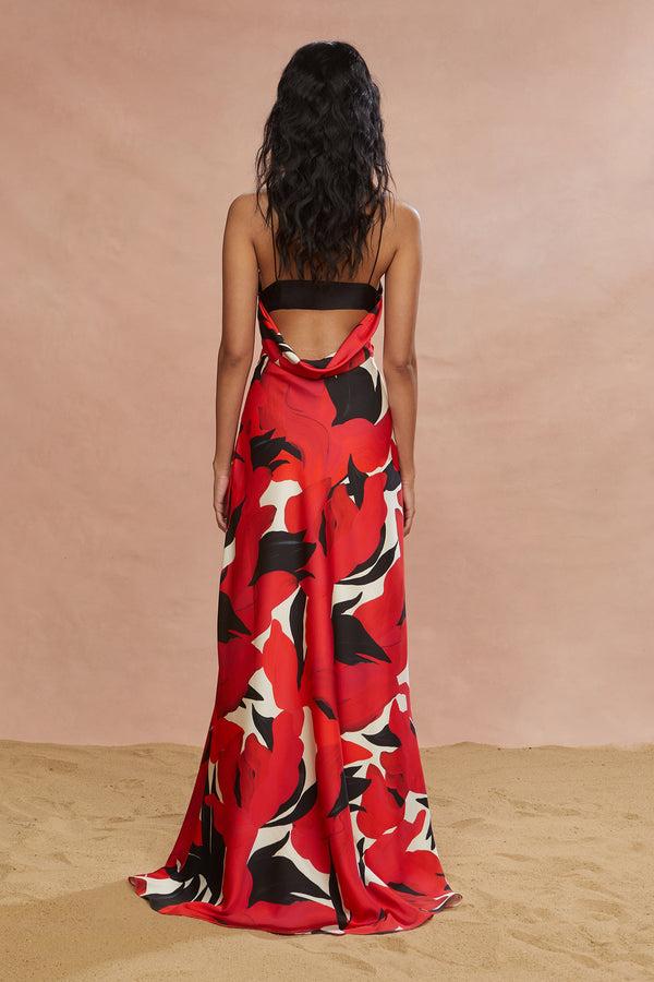 Amur Alyina Gown Red Bloom