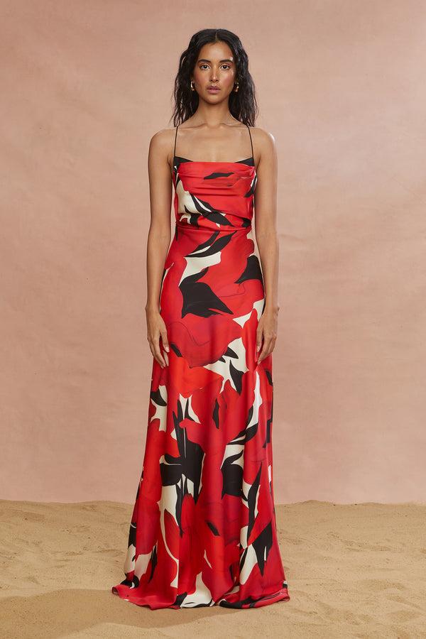 amur Alyina Gown Red Bloom