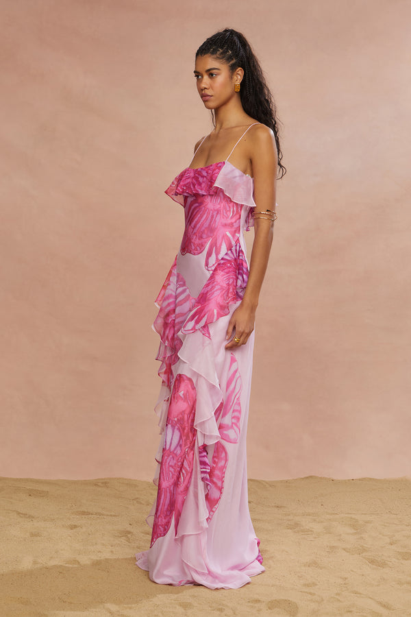 Amur Celsey Flower Gown Sand Verbana