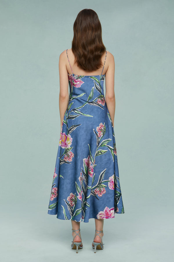 Amur Delilah Midi Dress With Chain Water Lily