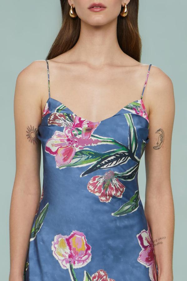 Amur Delilah Midi Dress With Chain Water Lily