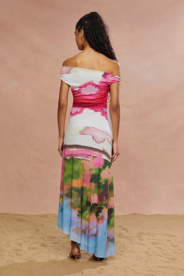 Amur Ella Printed Jersey Dress Sahara Sky