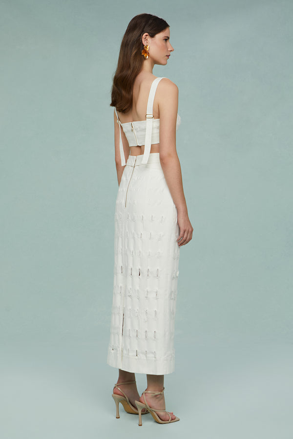 Amur Gabi Textured Twill Top SEA SALT