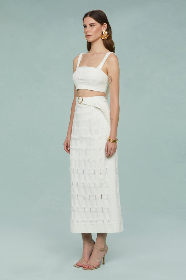 Amur Gabi Textured Twill Top SEA SALT