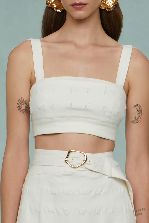 Amur Gabi Textured Twill Top SEA SALT