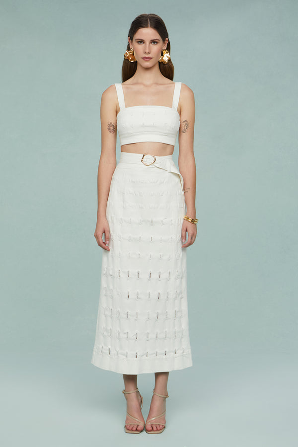 amur Gabi Textured Twill Top SEA SALT