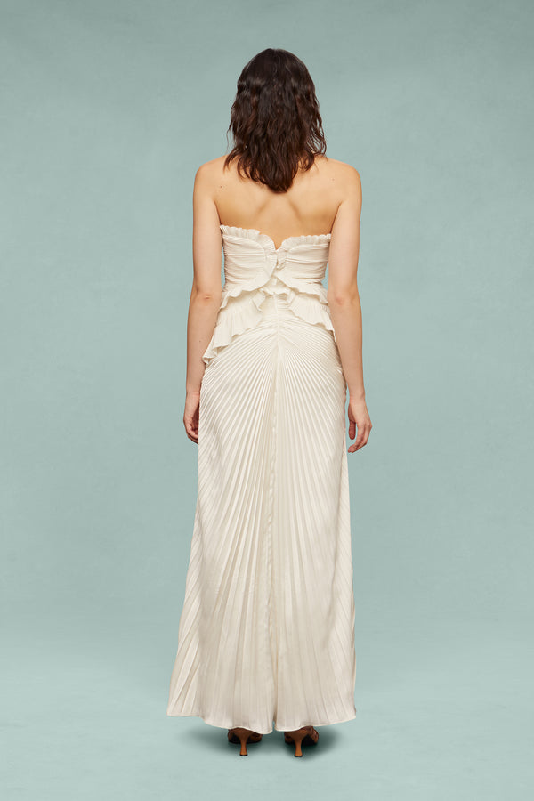 Amur Isabell Sweetheart Neck Gown Off-White