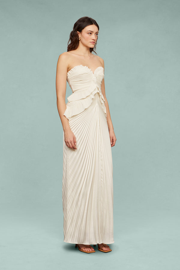 Amur Isabell Sweetheart Neck Gown Off-White
