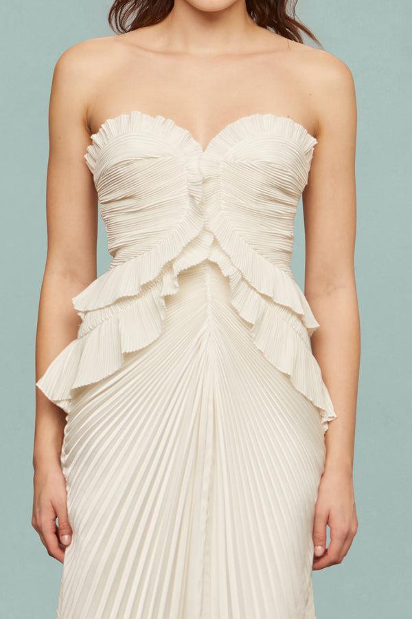 Amur Isabell Sweetheart Neck Gown Off-White