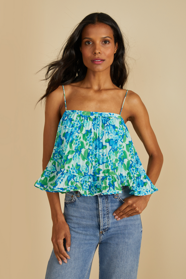 Amur Kersten Pleated Top Garden Blues