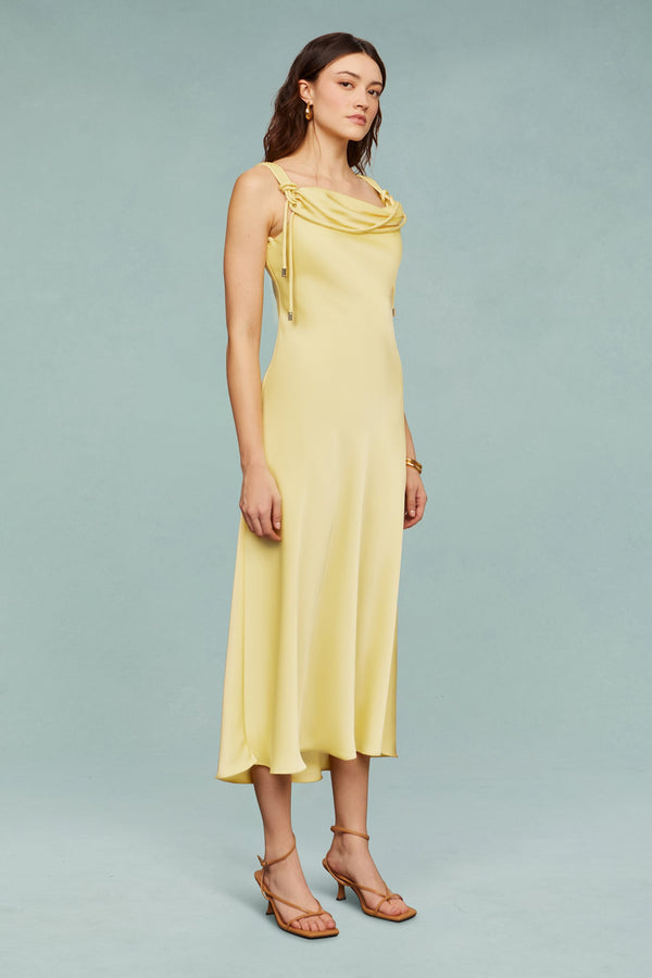 Amur Liza Pleated Midi Dress Lotus