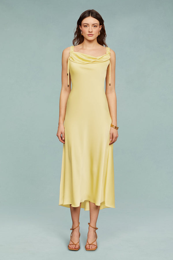 amur Liza Pleated Midi Dress Lotus