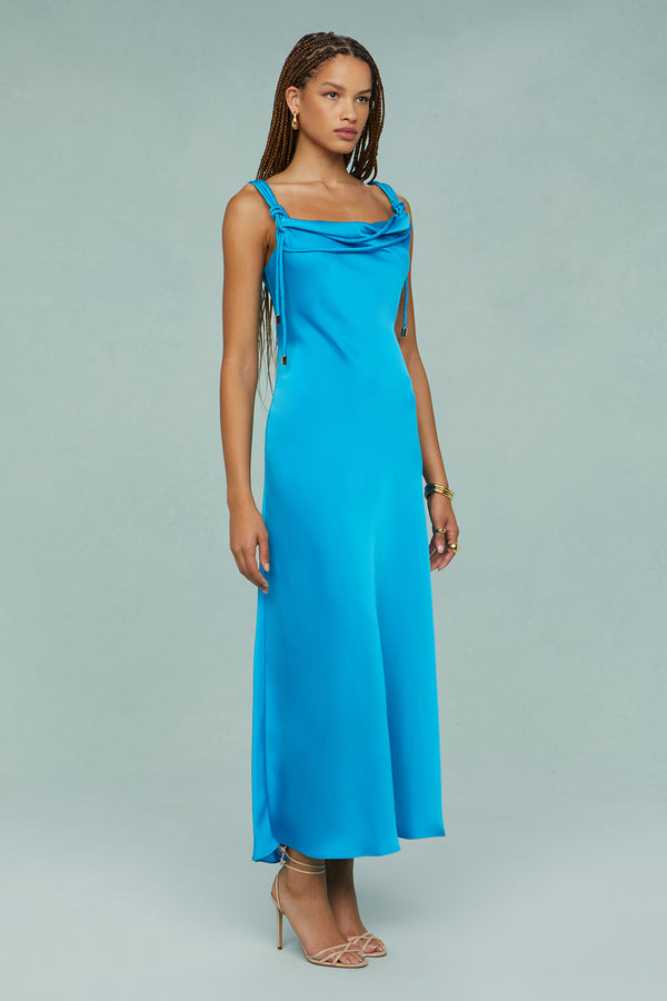 Amur Liza Pleated Midi Dress Morning Dew