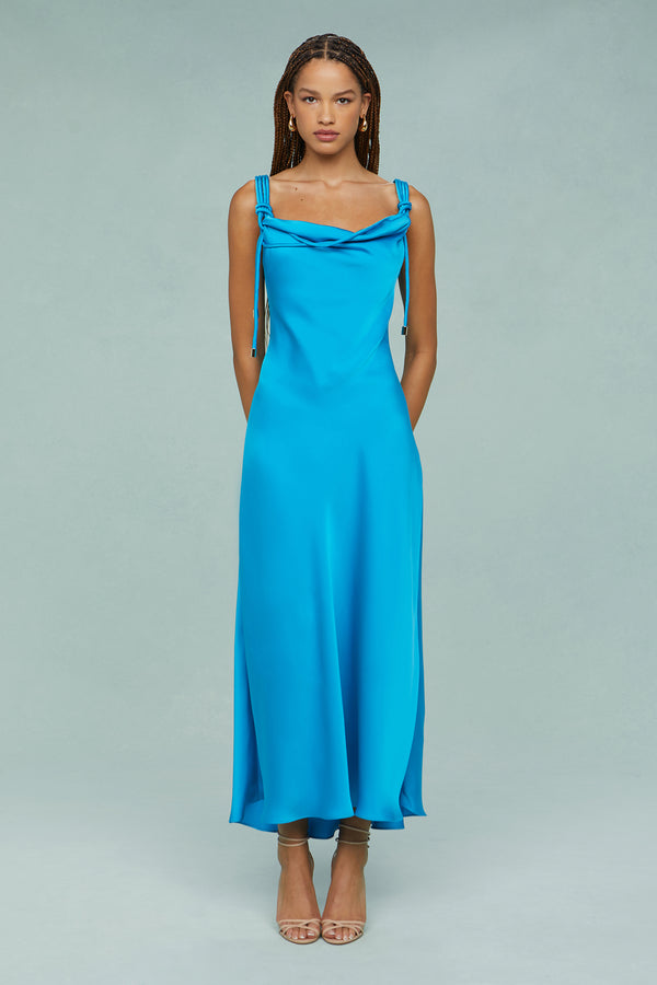 amur Liza Pleated Midi Dress Morning Dew