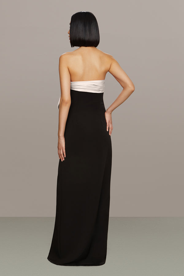 Amur Melodie Bow Gown Black And Ivory
