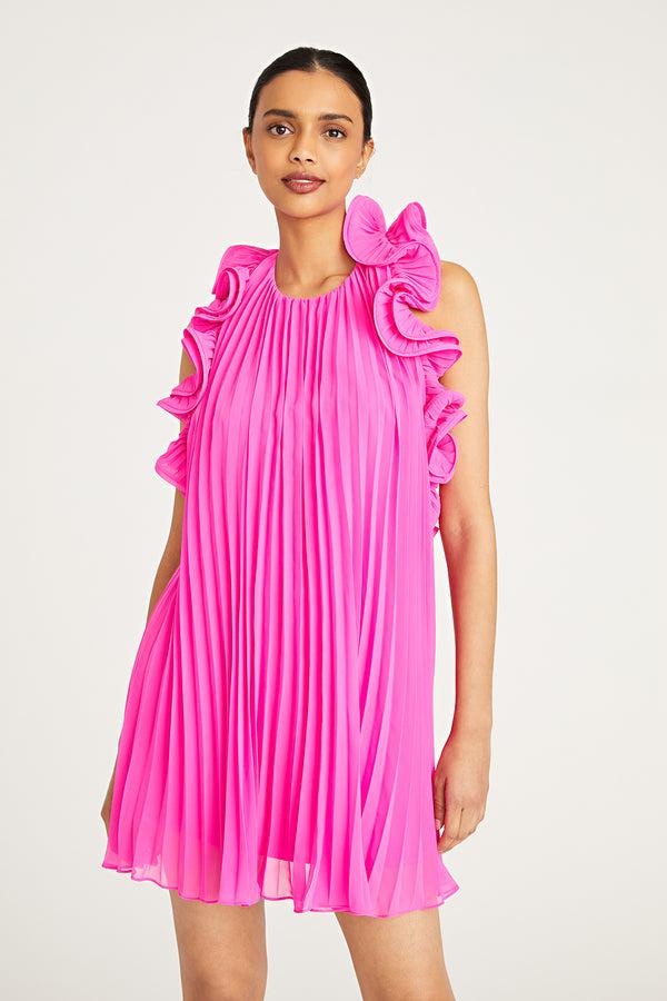 Amur Mimi Dress Pink Hydrangeas