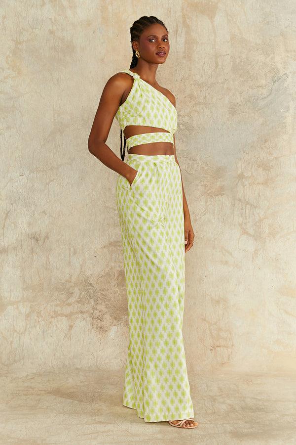 Amur Oak Crop Top Ivory Jacquard