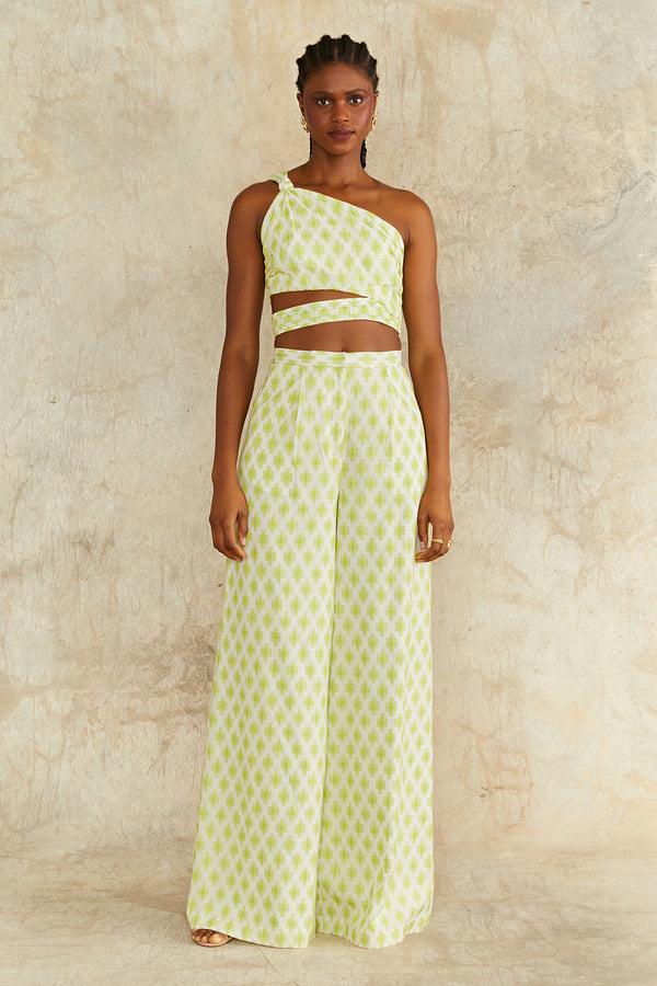 amur Oak Crop Top Ivory Jacquard