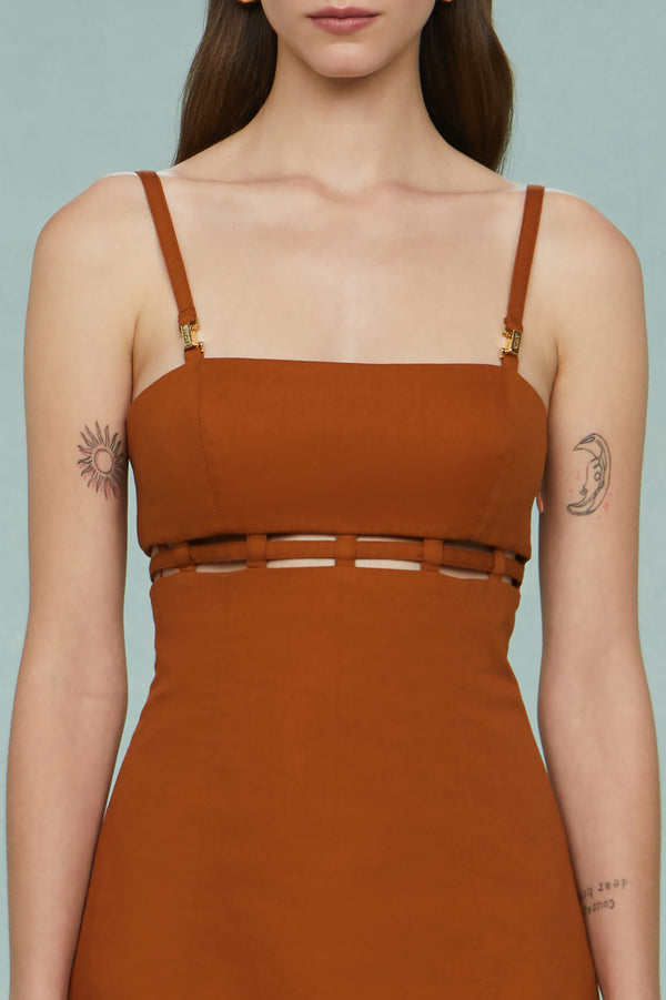 Amur Rei Twill Mini Dress River Rock