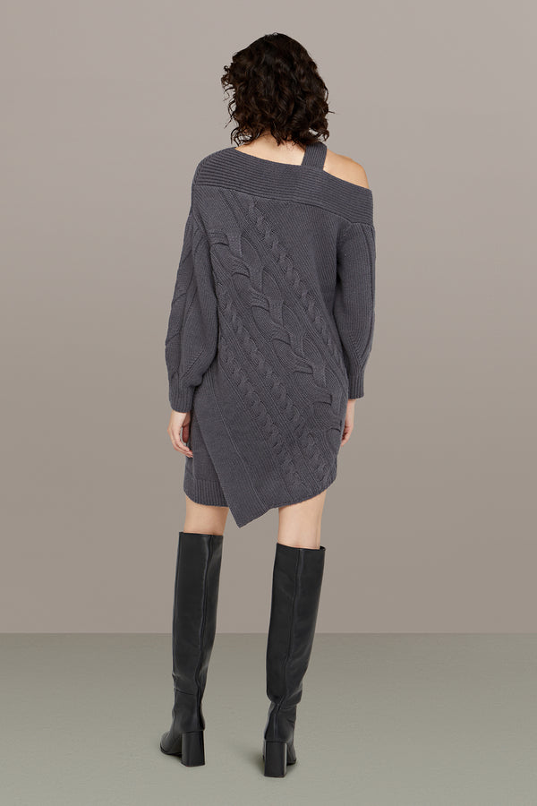 Amur Salem Oversized Knit Dress Charcoal Cloud