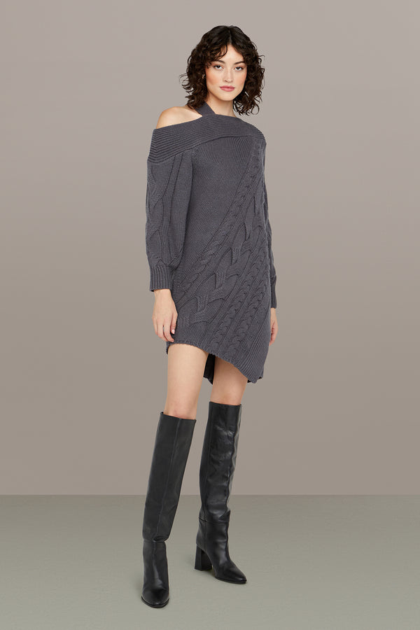 Amur Salem Oversized Knit Dress Charcoal Cloud