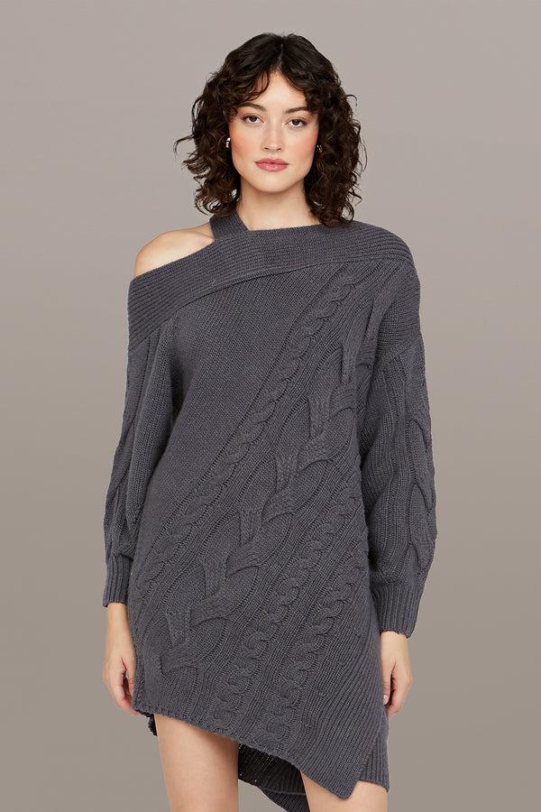 Amur Salem Oversized Knit Dress Charcoal Cloud