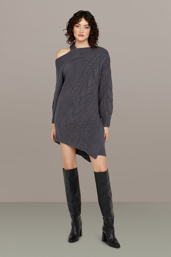 amur Salem Oversized Knit Dress Charcoal Cloud
