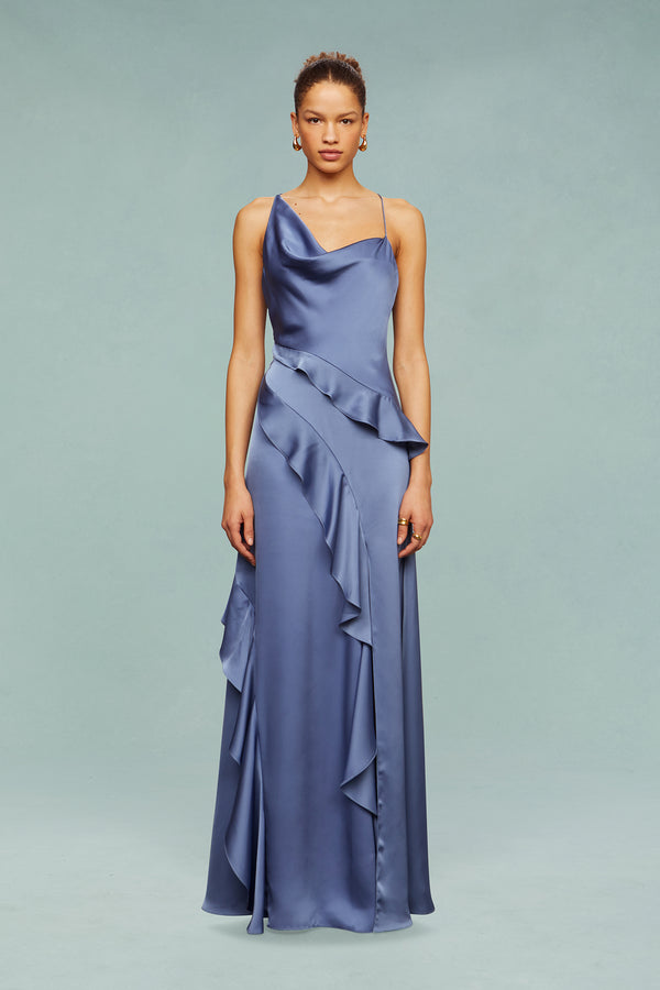 amur Sara Heavy Charm Gown Dusk Blue