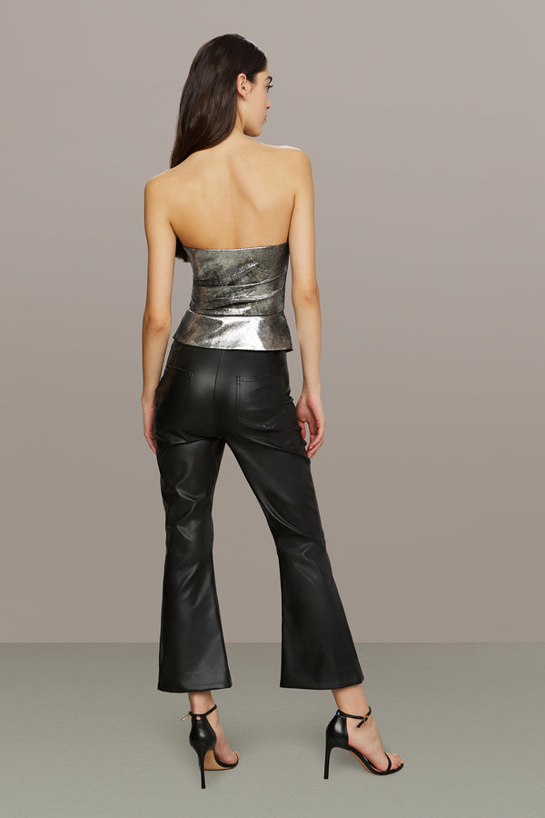 Amur Vallan Leather Crop Chrome