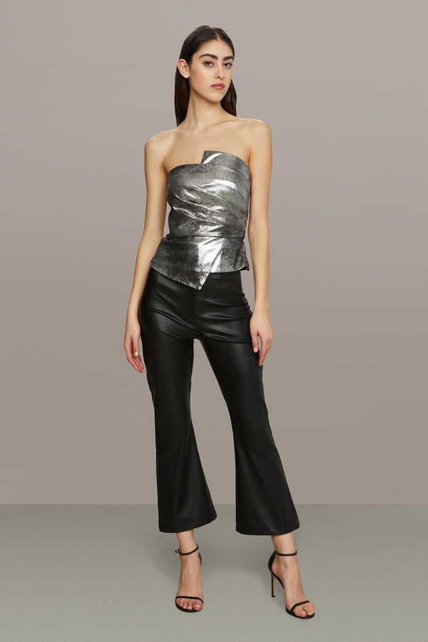 Amur Vallan Leather Crop Chrome