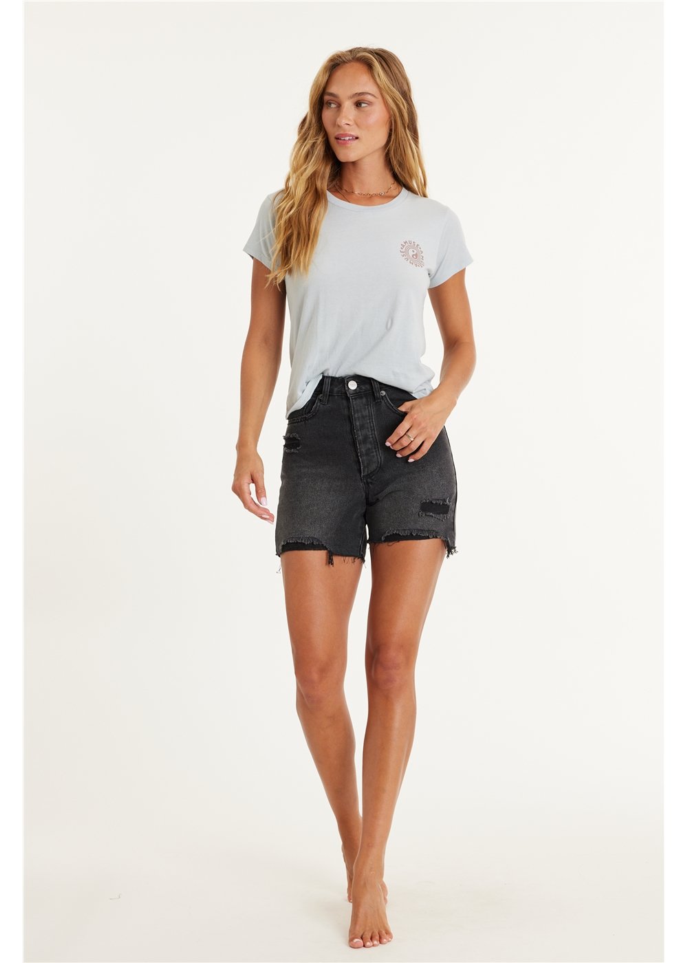 amuse society BELLA WOVEN DENIM SHORT