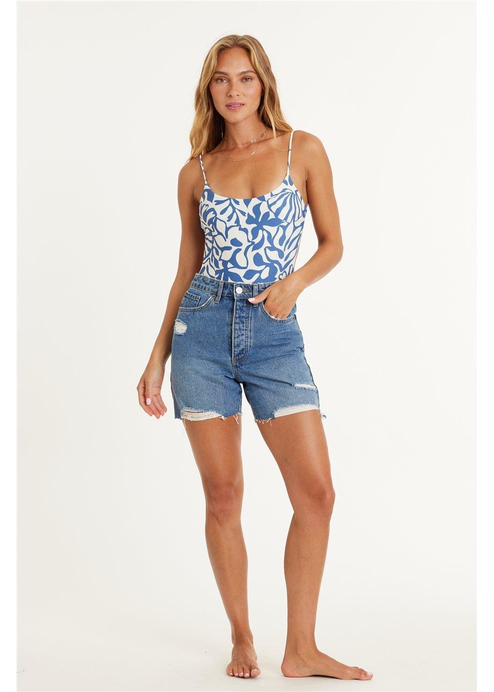 amuse society BELLA WOVEN DENIM SHORT