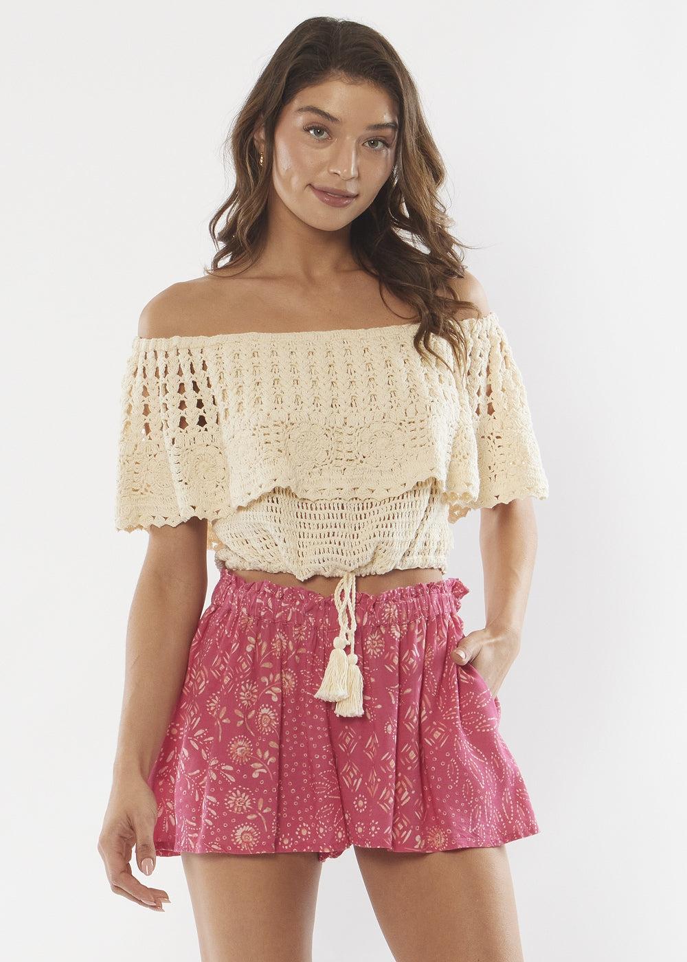 amuse society ENDLESS SUMMER OFF SHOULDER KNIT