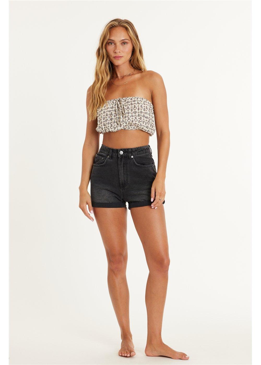 amuse society FIONA WOVEN DENIM SHORT