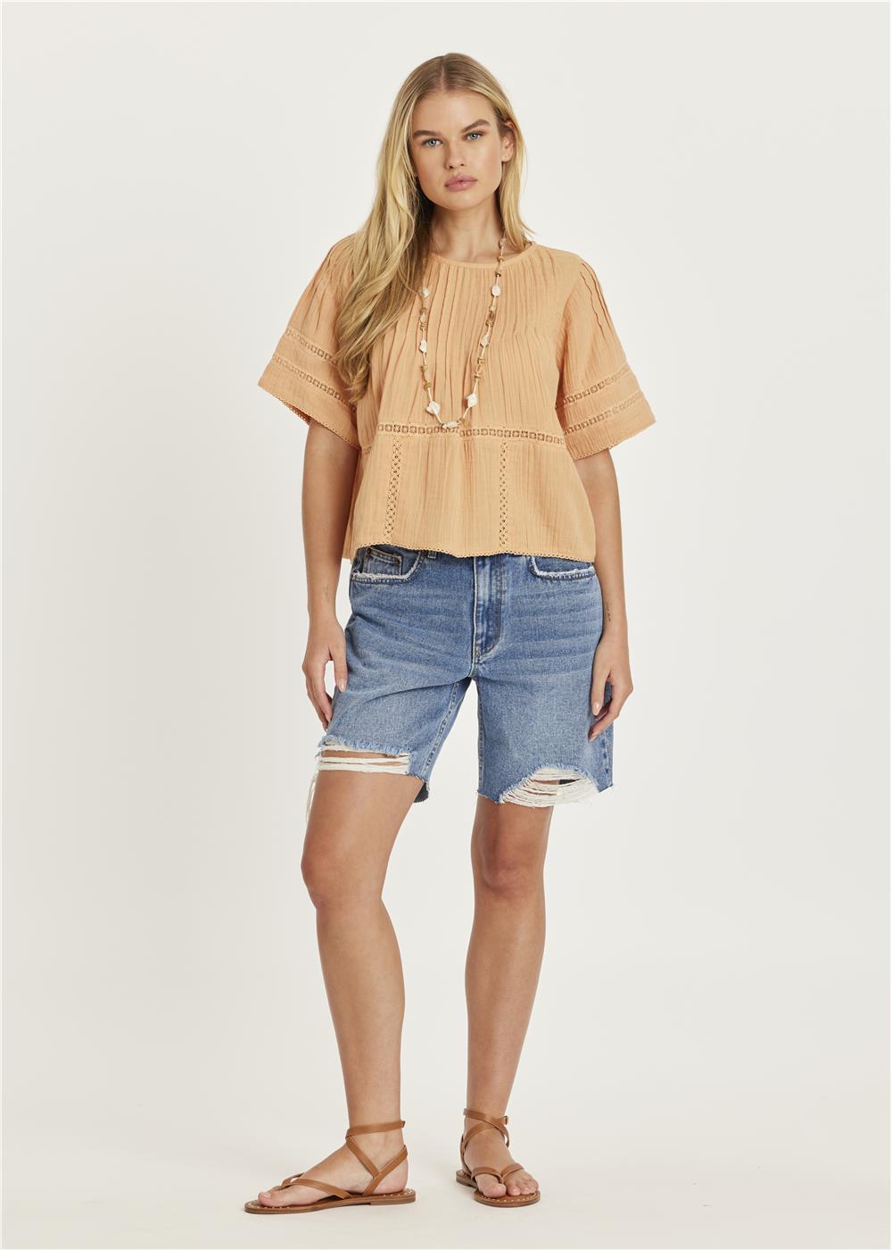 amuse society PERFECT SHORT SLEEVE WOVEN