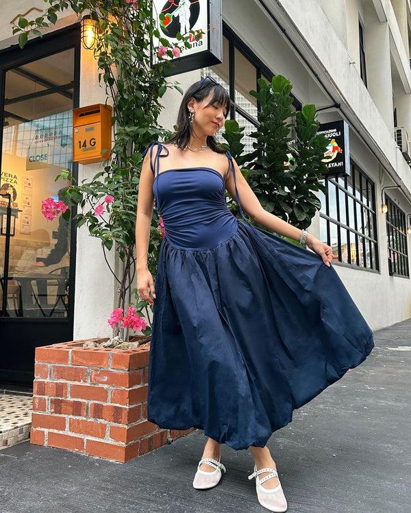 Amy Lynn Alexa Rich Cotton Navy Blue Puffball Dress