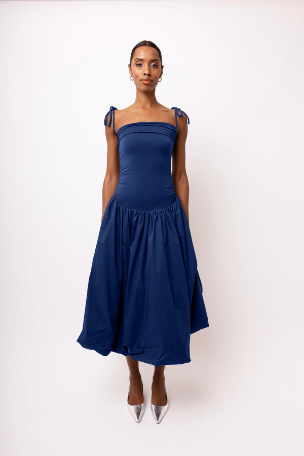 Amy Lynn Alexa Rich Cotton Navy Blue Puffball Dress