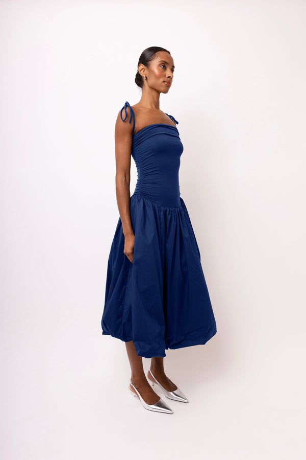 Amy Lynn Alexa Rich Cotton Navy Blue Puffball Dress