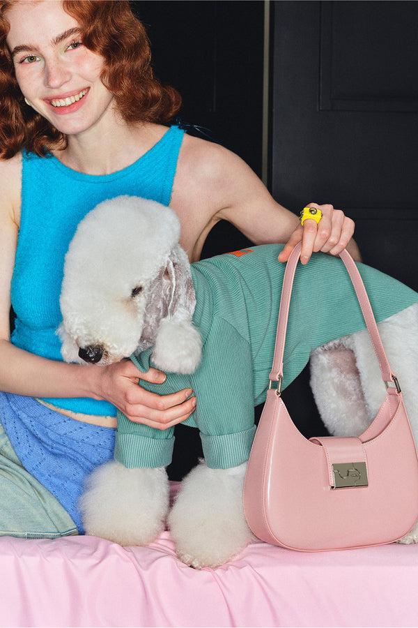 Amy Lynn Albany Rose Pink Leather Shoulder Bag