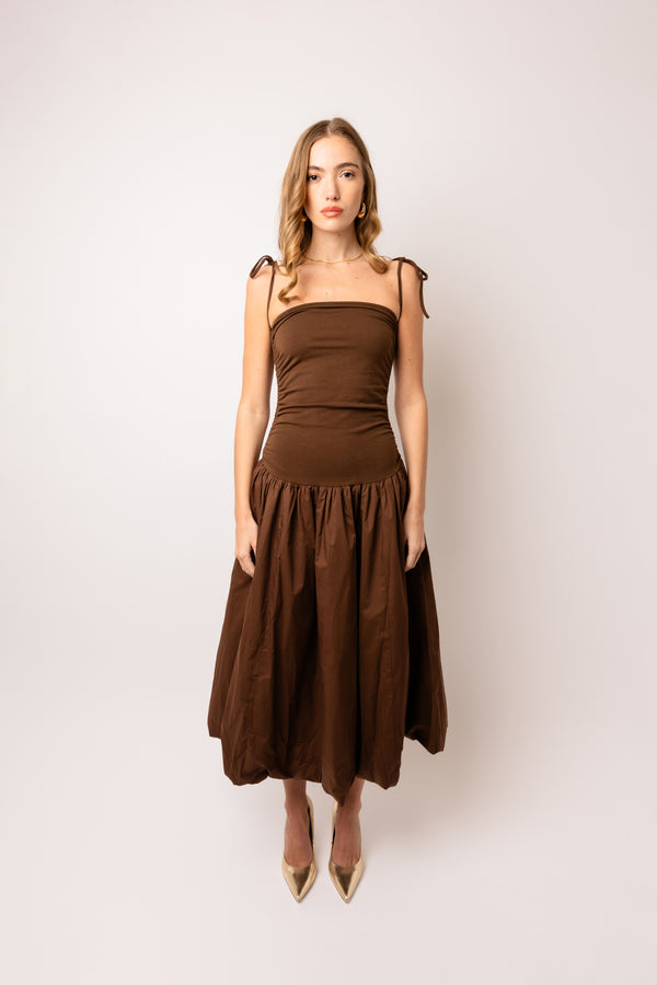 Amy Lynn Alexa Chocolate Brown Puffball Dress