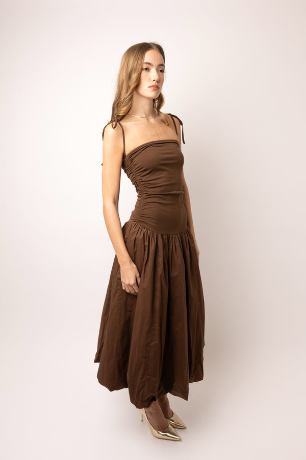 Amy Lynn Alexa Chocolate Brown Puffball Dress