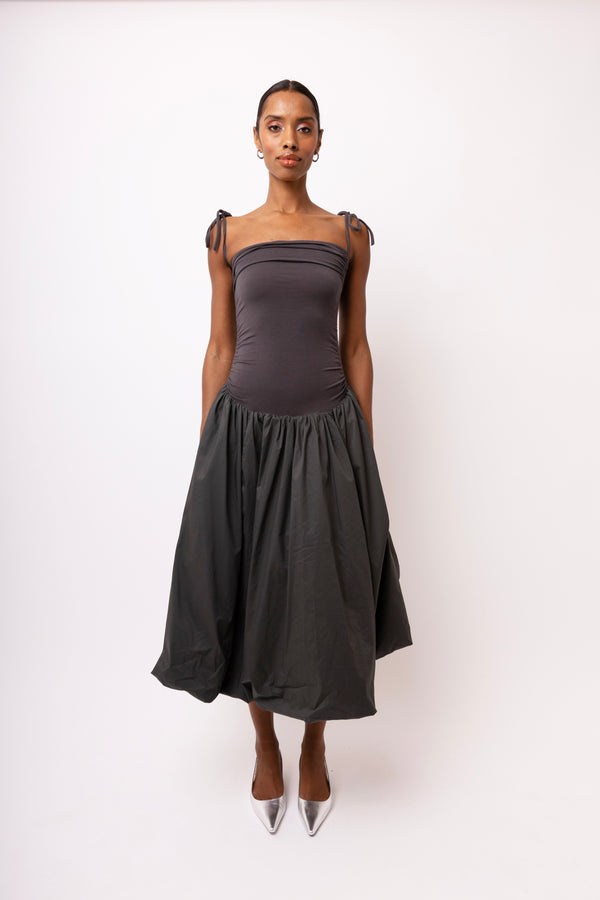 Amy Lynn Alexa Dark Grey Puffball Dress