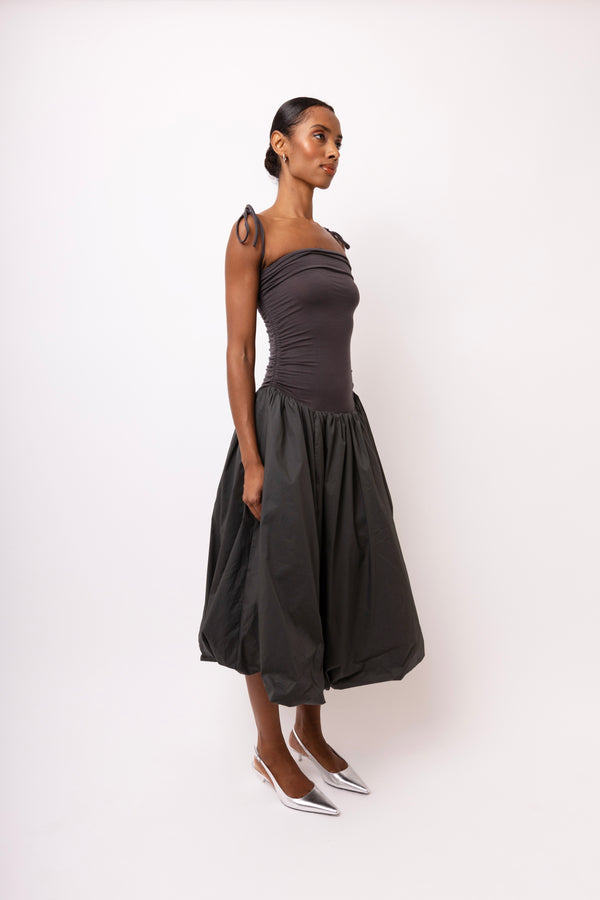 Amy Lynn Alexa Dark Grey Puffball Dress