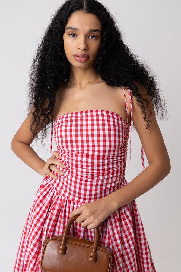Amy Lynn Alexa Red Gingham Puffball Dress