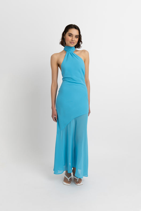 Amy Lynn Baia Turquoise Halterneck Maxi Dress