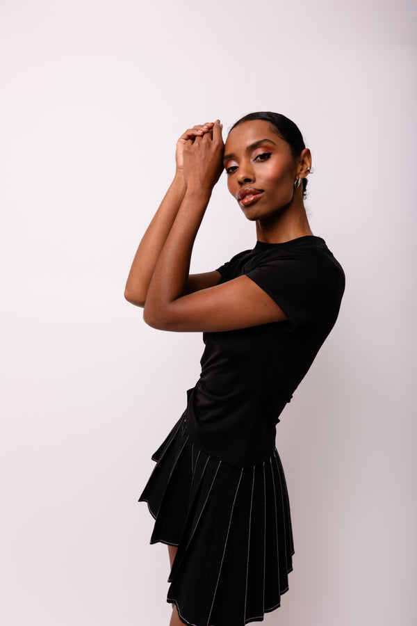 Amy Lynn Bowie Black Heart Cut Out Top