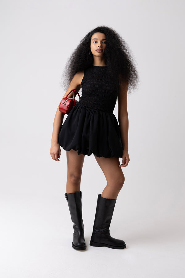 Amy Lynn Ella Black Mini Puffball Dress